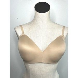 Maidenform Bra Womens Size 36D Wirefree Multiways Padded Beige Stretch